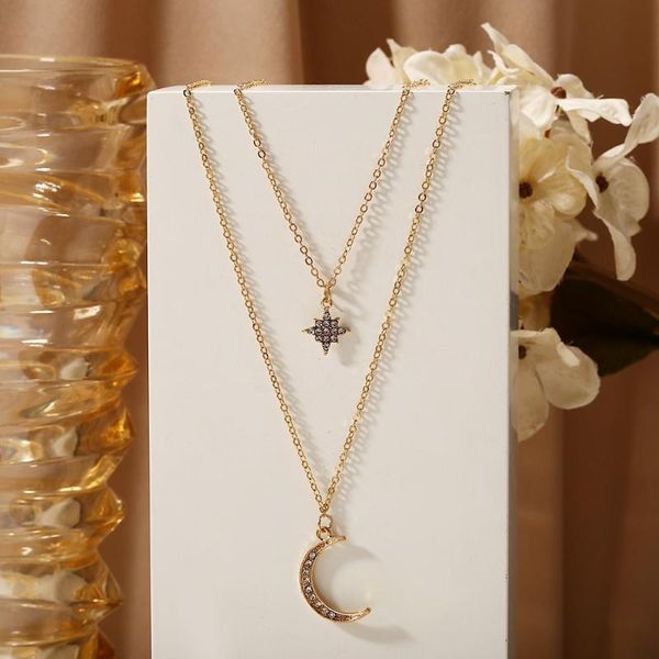 pendant necklaces european and american long pearl necklace simple fashionable geometric accessories crystal with neck chain sweat, Silver